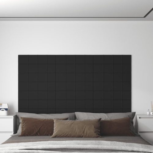 Zidne ploče od tkanine 12 kom crne 60 x 15 cm 1,08 m²