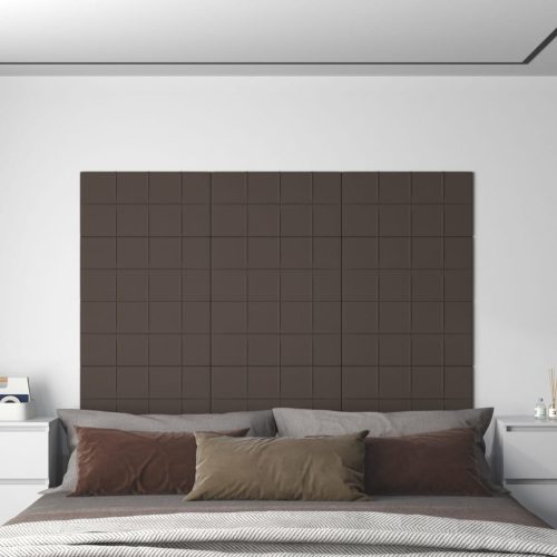 Zidne ploče od tkanine 12 kom smeđesivi 60 x 30 cm 2,16 m²