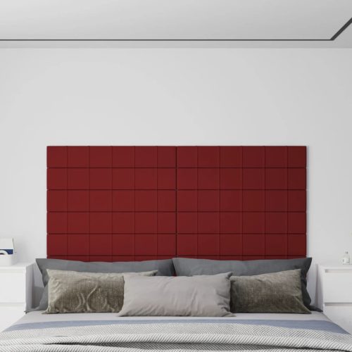 Zidne ploče 12 kom crvena boja vina 90 x 15 cm tkanina 1,62 m²