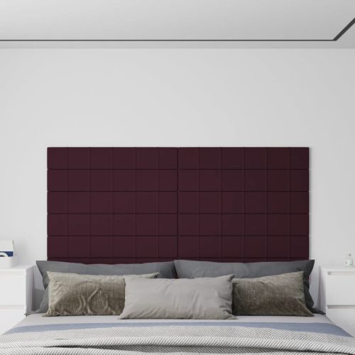 Zidne ploče 12 kom ljubičasta 90 x 15 cm tkanina 1,62 m²