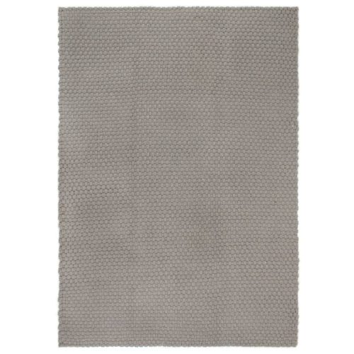 Tepih pravokutni sivi 80 x 160 cm pamučni