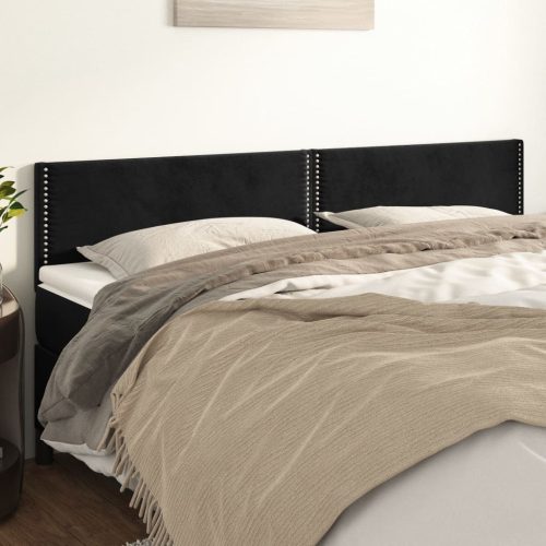 Uzglavlja 2 kom crna 80x5x78/88 cm baršunasta