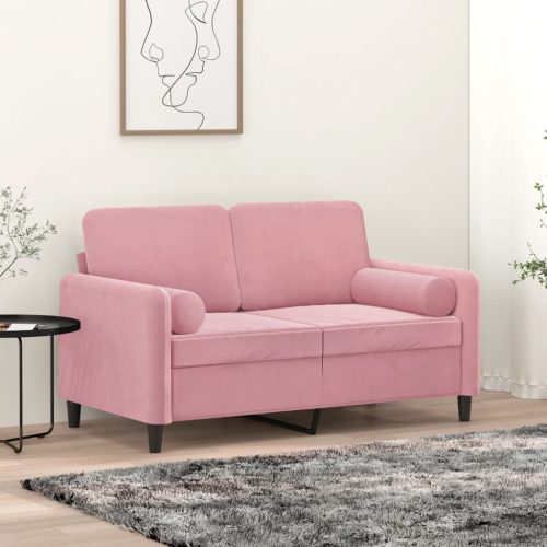 Ukrasni jastuci 2 kom ružičasti Ø 15 x 50 cm baršunasti