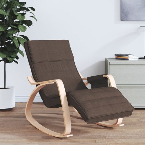 Stolica za ljuljanje tamnosmeđa od tkanine