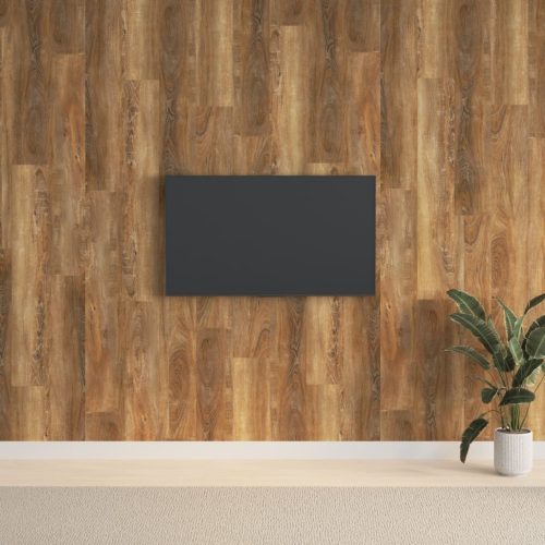 Zidne ploče s izgledom drva smeđe od PVC-a 2,06 m²