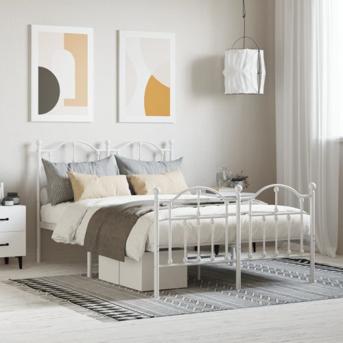 Metalni okvir kreveta uzglavlje i podnožje bijeli 120x200 cm