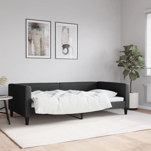 Dnevni krevet crni 100 x 200 cm od tkanine
