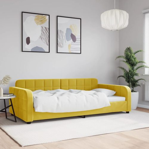Dnevni krevet žuti 100 x 200 cm baršunasti