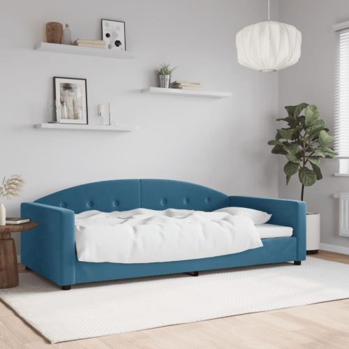Dnevni krevet plavi 100 x 200 cm baršunasti