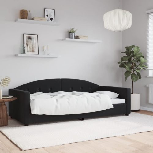 Dnevni krevet crni 90 x 190 cm baršunasti