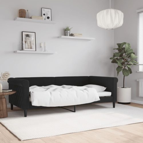 Dnevni krevet crni 90 x 190 cm baršunasti