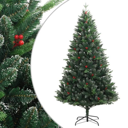 Umjetno božićno drvce sa šarkama i crvenim bobicama 180 cm