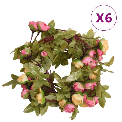 Vijenci od umjetnog cvijeća 6 kom boja ružičaste 215 cm