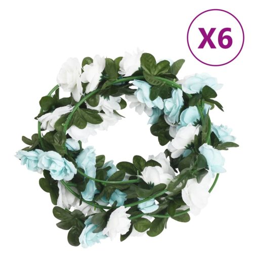 Vijenci od umjetnog cvijeća 6 kom plave i bijele 240 cm