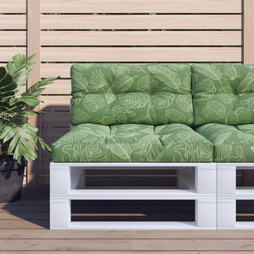 Jastuk za palete s uzorkom lišća 80 x 40 x 12 cm od tkanine