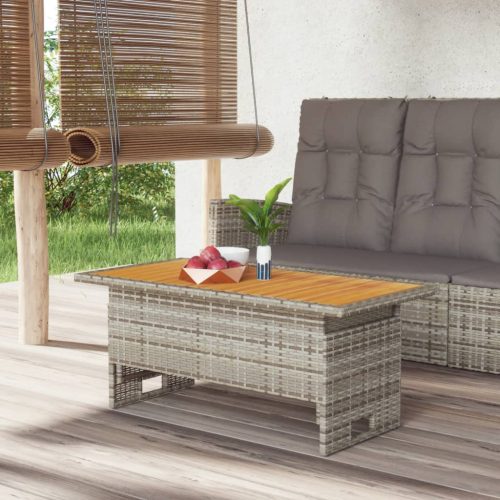 Vrtni stol sivi 100x50x43/63 cm od drva bagrema i poliratana