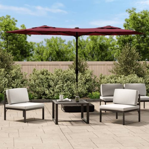 Dvostruki vrtni suncobran bordo 316 x 145 cm