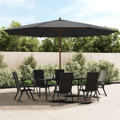 Vrtni suncobran s drvenim stupom antracit 400x273 cm