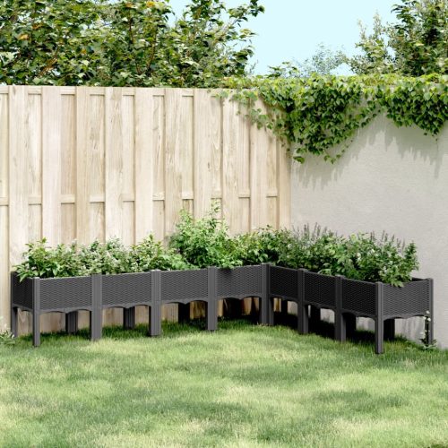 Vrtna sadilica s nogama crna 200 x 160 x 42 cm PP