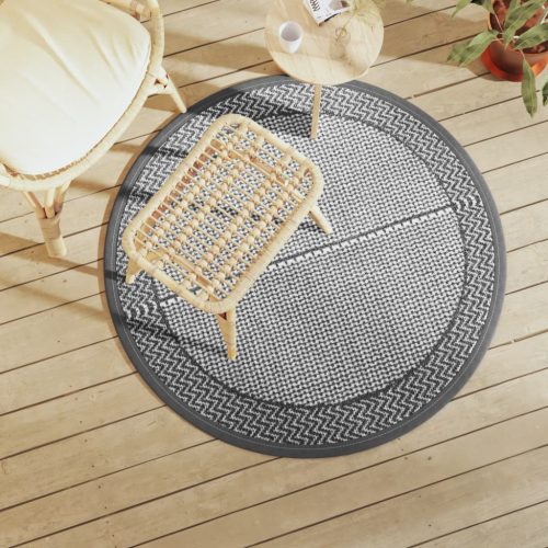 Vanjski tepih ARAKIL sivi Ø 120 cm PP