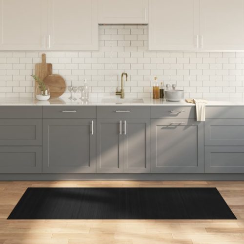 Tepih pravokutni crni 80 x 200 cm od bambusa