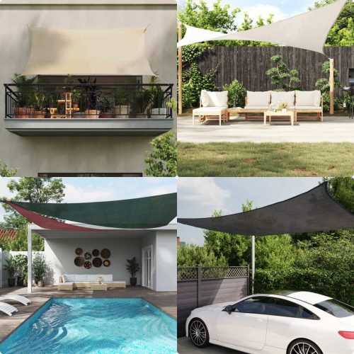Jedro protiv sunca 160g/m² četvrtasto svjetlosivo 3,6x3,6m HDPE