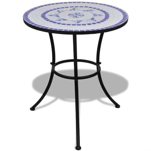 Bistro stolić plavo-bijeli 60 cm s mozaikom