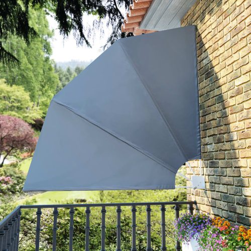 Sklopiva bočna tenda siva 210 x 210 cm