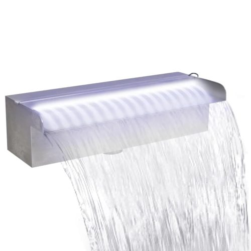 Pravokutna fontana za bazen s LED svjetlom nehrđajući čelik 30 cm