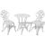 3-dijelni bistro set od lijevanog aluminija bijeli