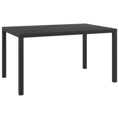 Vrtni stol crni 150 x 90 x 74 cm aluminijum i WPC