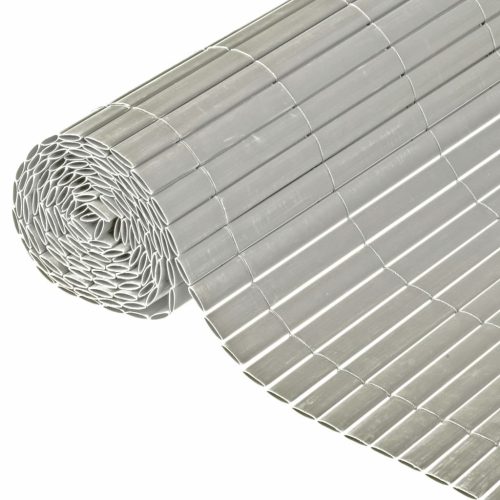 Nature dvostrana vrtna pregrada PVC 1,5 x 3 m siva