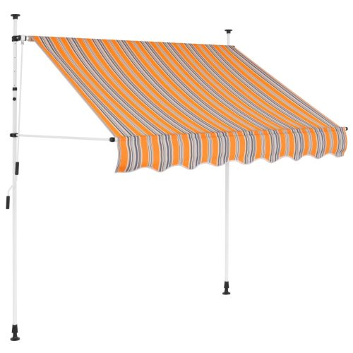 Tenda na ručno uvlačenje 150 cm žuto-plava prugasta