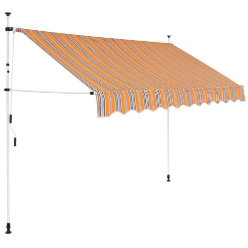 Tenda na ručno uvlačenje 250 cm žuto-plava prugasta