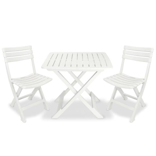 3-dijelni sklopivi bistro set plastični bijeli
