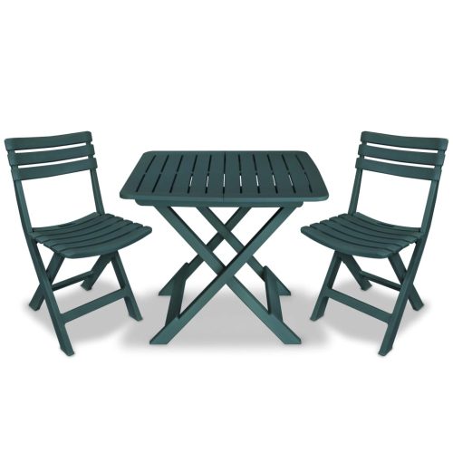 3-dijelni sklopivi bistro set plastični zeleni