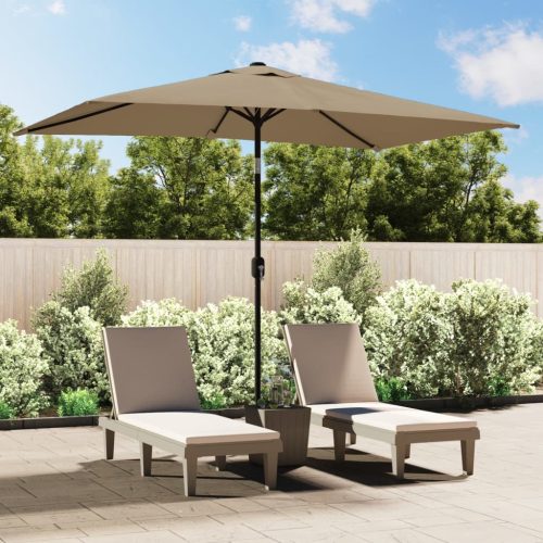 Vanjski suncobran s metalnim stupom 300 x 200 cm smeđesivi