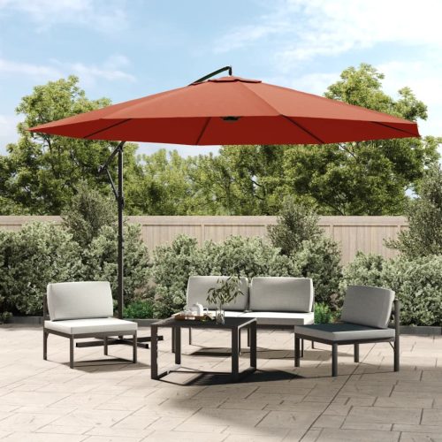 Konzolni vrtni suncobran s aluminijskim stupom 350 cm terakota