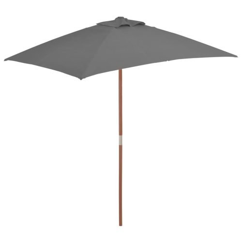 Vanjski suncobran s drvenim stupom 150 x 200 cm antracit