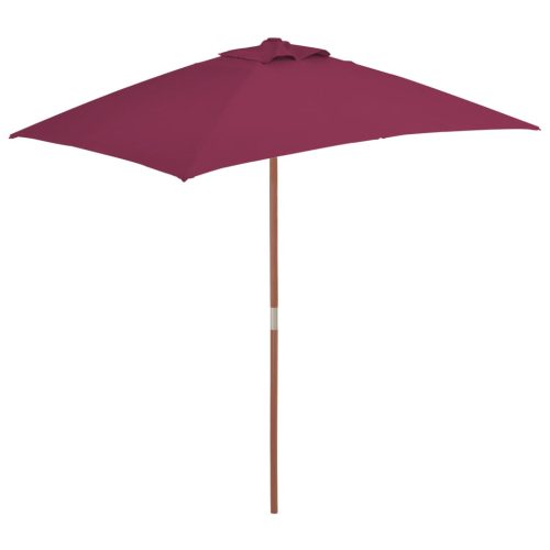 Vanjski suncobran s drvenim stupom 150 x 200 cm bordo