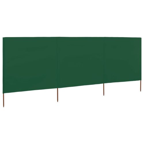 Vjetrobran s 3 panela od tkanine 400 x 120 cm zeleni
