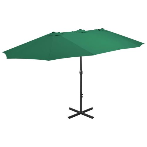 Vanjski suncobran s aluminijskim stupom 460 x 270 cm zeleni