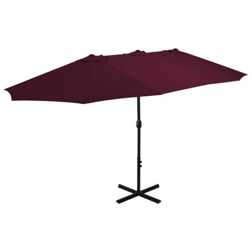 Vanjski suncobran s aluminijskim stupom 460 x 270 cm bordo