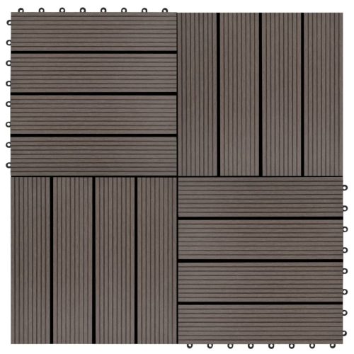 Pločice za trijem 11 kom WPC 30 x 30 cm 1 m² tamnosmeđe