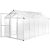 Staklenik od aluminija 362 x 190 x 195 cm 13,41 m³