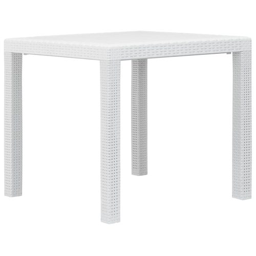 Vrtni stol bijeli 79 x 79 x 72 cm plastika s izgledom ratana