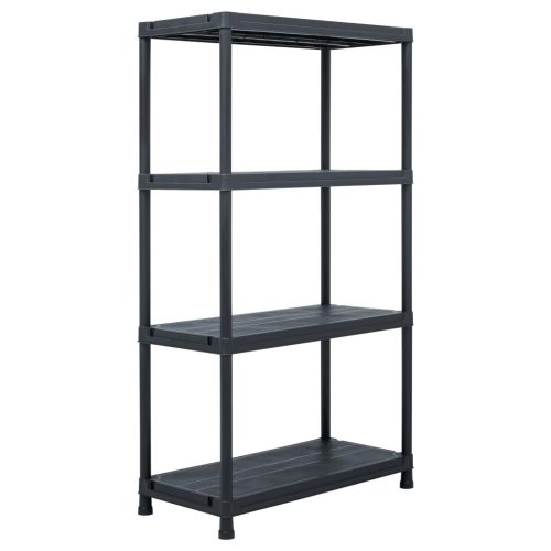 Stalak za pohranu crni 100 kg 60 x 30 x 138 cm plastični