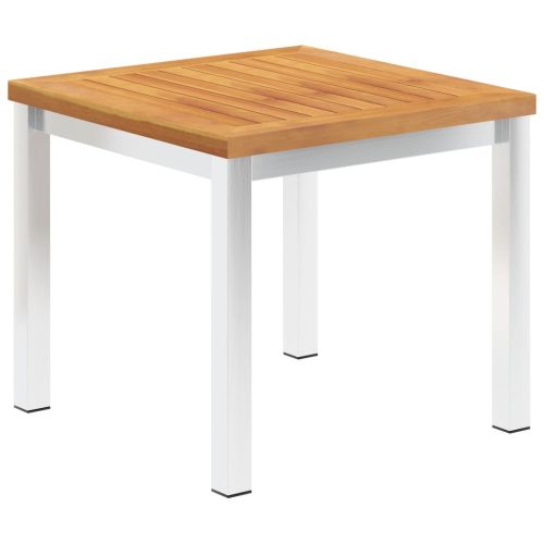 Vrtni bočni stolić 45 x 45 x 38 cm od bagremovog drva i čelika