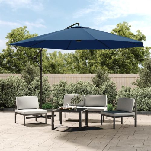 Konzolni vrtni suncobran s aluminijskim stupom 350 cm plavi