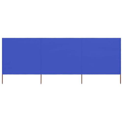 Vjetrobran s 3 panela od tkanine 400 x 160 cm azurno plavi